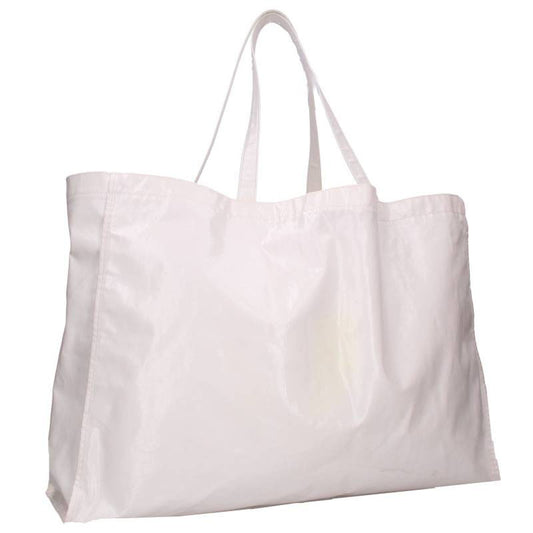 ACNE STUDIOS Logo Print Oilcloth Handbag White Size ONE SIZE