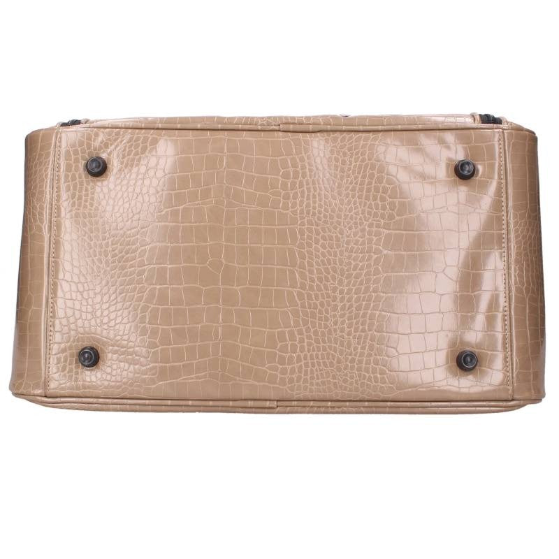 DANCEWITHDRAGON Beige Croc Embossed Handbag Size ONE SIZE
