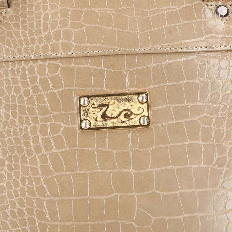 DANCEWITHDRAGON Beige Croc Embossed Handbag Size ONE SIZE