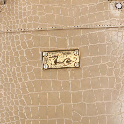 DANCEWITHDRAGON Beige Croc Embossed Handbag Size ONE SIZE