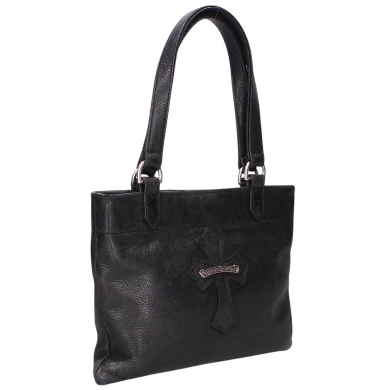 Chrome Hearts Cross Patch Leather Black Silver Handbag Size ONE SIZE