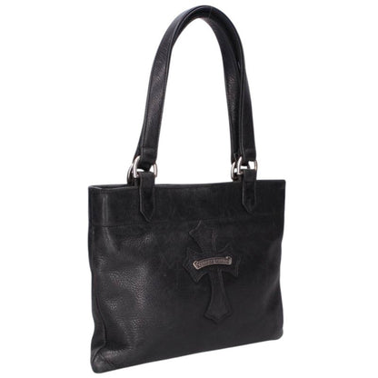 Chrome Hearts Cross Patch Leather Black Silver Handbag Size ONE SIZE