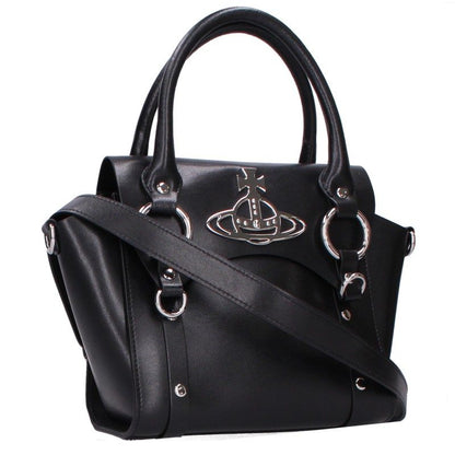 Vivienne Westwood BETTY Leather Handbag Black Size ONE SIZE