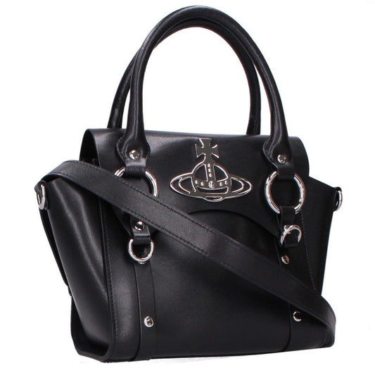 Vivienne Westwood BETTY Leather Handbag Black Size ONE SIZE