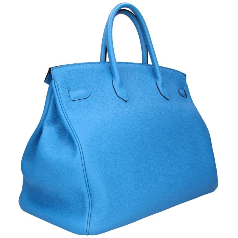HERMES Birkin 40 Togo Bleu Zanzibar Leather Bag Size 40
