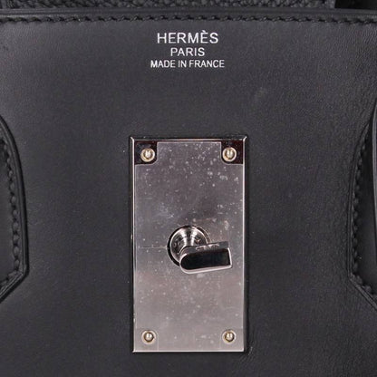 HERMES Haut à Courroies Patchwork Black Silver Handbag Size 50