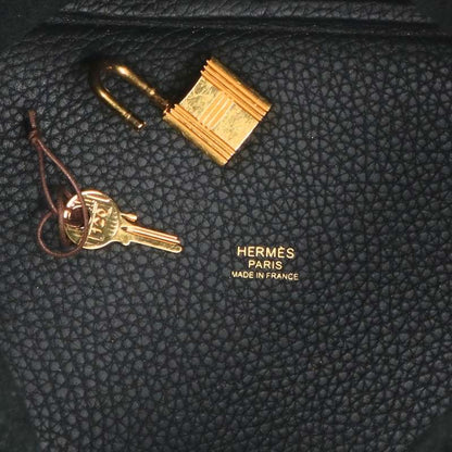 HERMES Picotin Lock PM Taurillon Clemence Black Gold Handbag Size PM