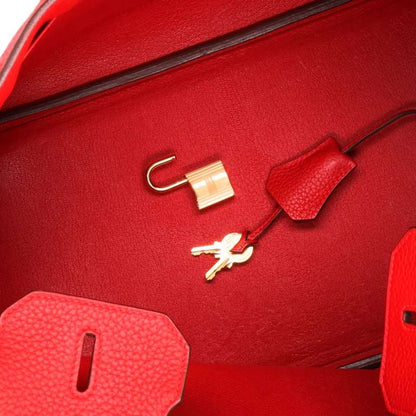 HERMES Birkin 35 Rouge Casaque Clemence Handbag Size 35