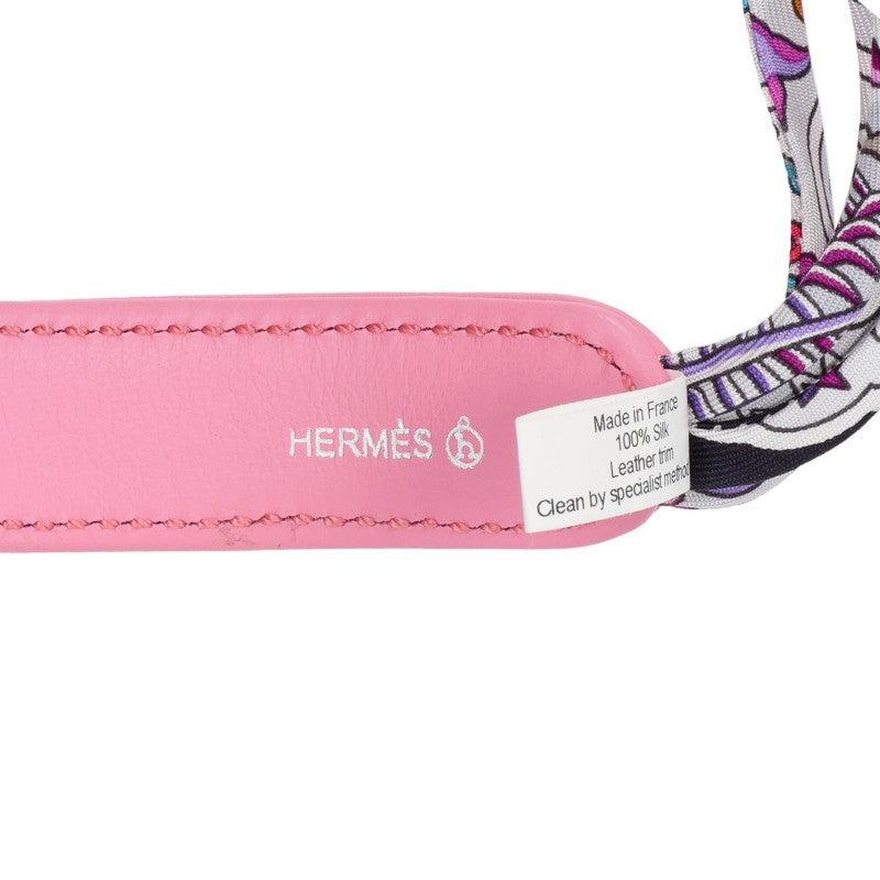 HERMES Petit h Silk Mesh Handbag Gray/Pink
