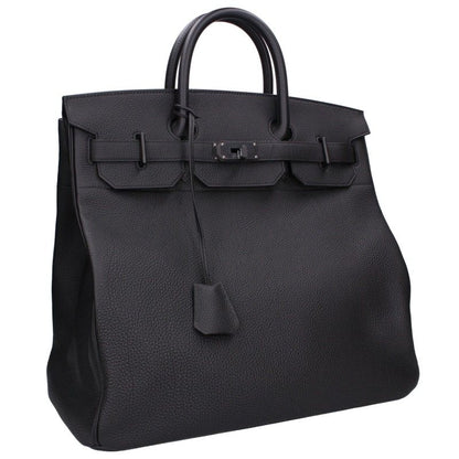 HERMES Haut a Courroies 40 Togo So Black Leather Bag Size 40