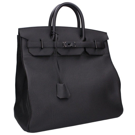 HERMES Haut a Courroies 40 Togo So Black Leather Bag Size 40
