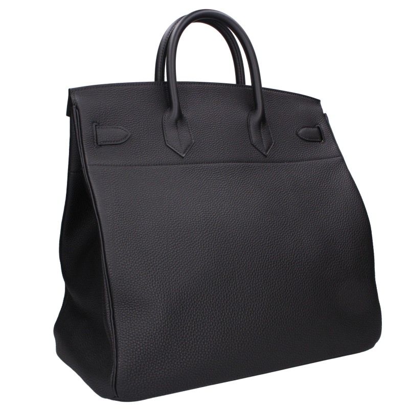 HERMES Haut a Courroies 40 Togo So Black Leather Bag Size 40