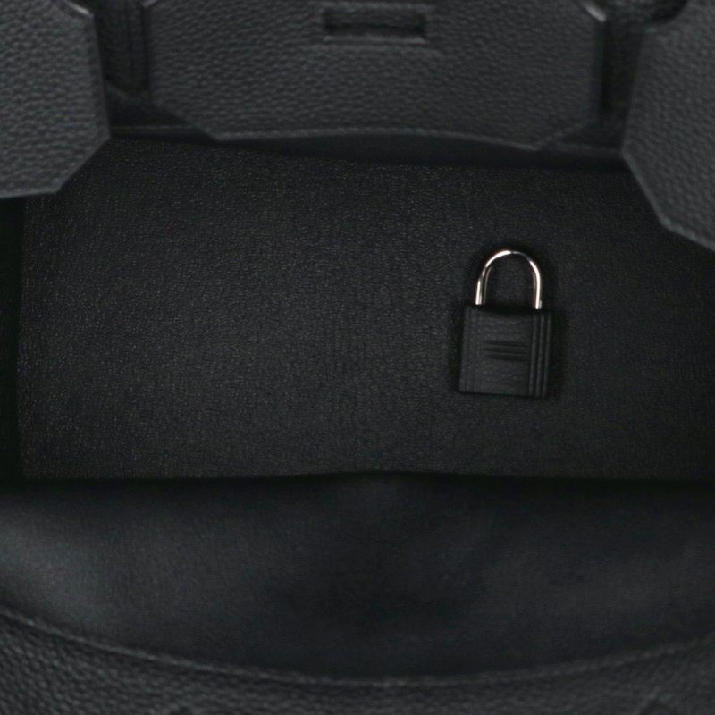 HERMES Haut a Courroies 40 Togo So Black Leather Bag Size 40