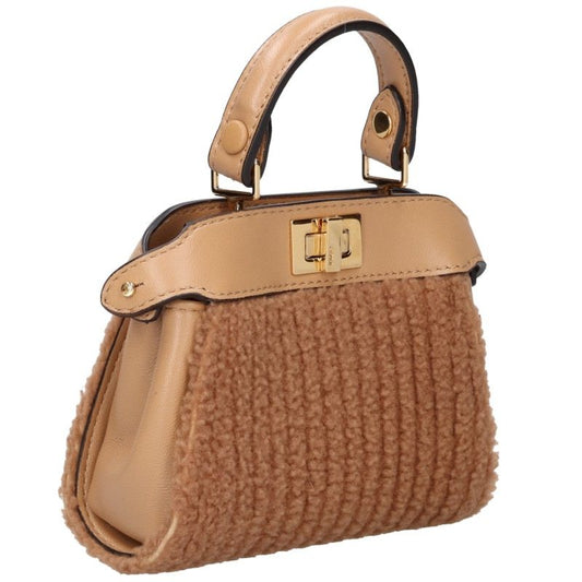 FENDI Brown Nano Peekaboo Boa Mini Handbag Size ONE SIZE
