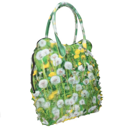 MASU Green Dandelion Pattern Spiky Hand Bag