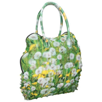 MASU Green Dandelion Pattern Spiky Hand Bag