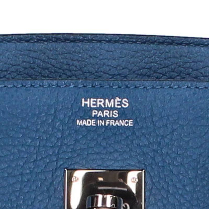 HERMES Birkin 35 Togo Leather Handbag Blue Size 35