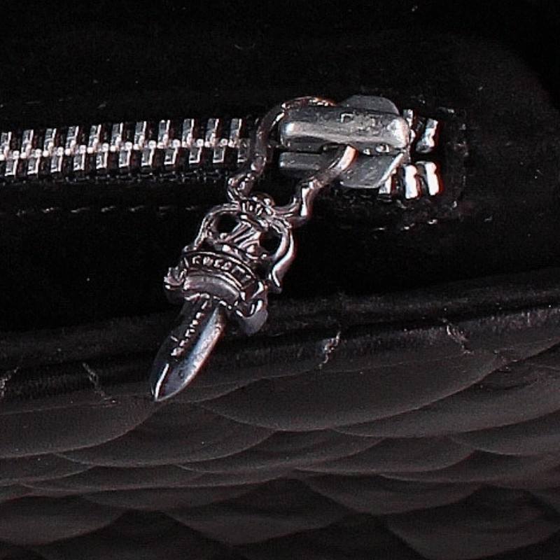 Chrome Hearts Heart Clip Strap Quilted Leather Bag