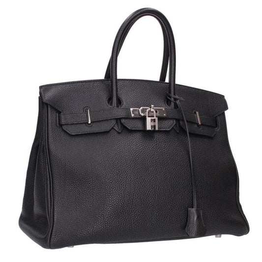 HERMES Black Birkin Togo Leather Silver Hardware Bag