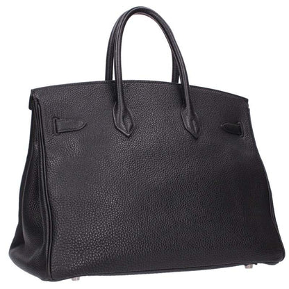HERMES Black Birkin Togo Leather Silver Hardware Bag