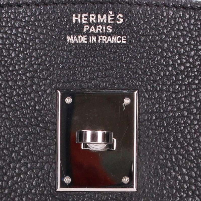 HERMES Black Birkin Togo Leather Silver Hardware Bag