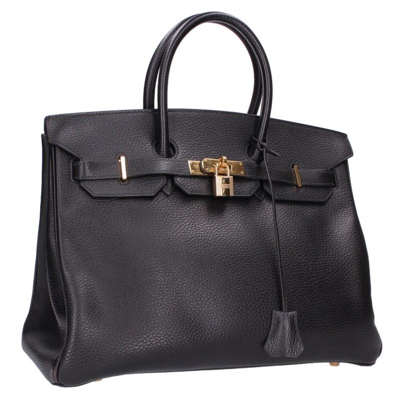 HERMES Birkin 35 Gold Hardware Ardennes Leather Bag Size 35