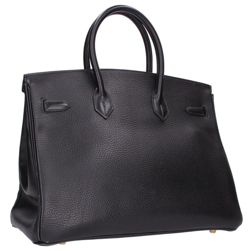 HERMES Birkin 35 Gold Hardware Ardennes Leather Bag Size 35