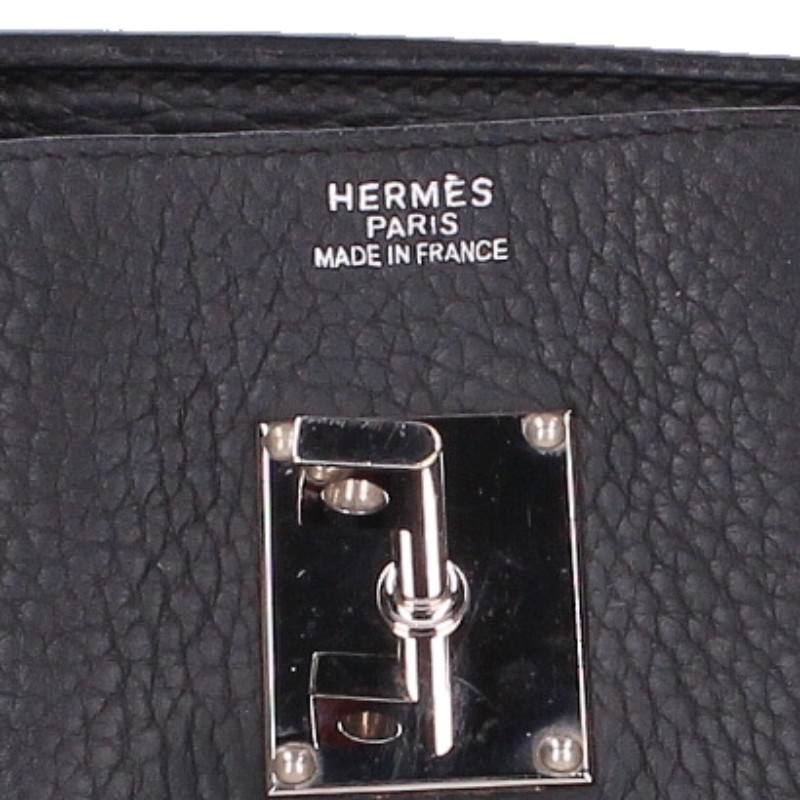 HERMES Shoulder Birkin 42 Clemence Handbag Black Size 42