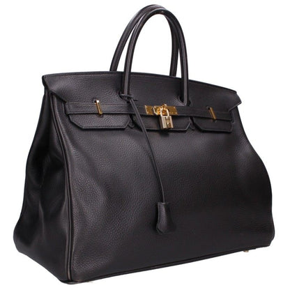 HERMES Birkin 40 Taurillon Clemence Handbag Black Size 40