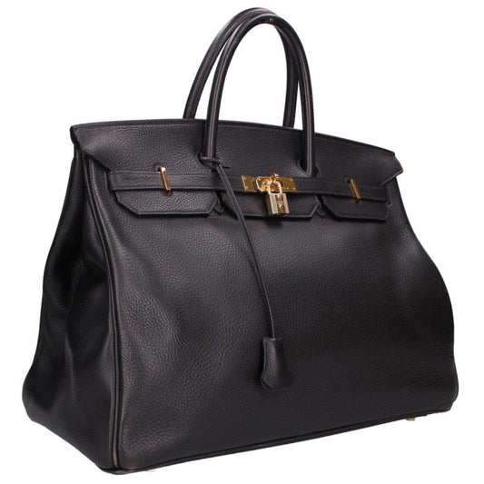 HERMES Birkin 40 Taurillon Clemence Handbag Black Size 40