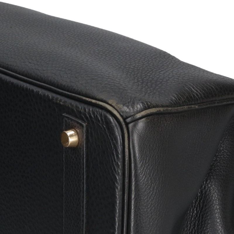 HERMES Birkin 40 Taurillon Clemence Handbag Black Size 40