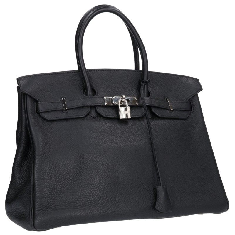 HERMES Birkin 35 Togo Leather Handbag Black Size 35