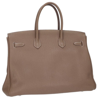 HERMES Birkin 35 Togo Etoupe Leather Handbag Gray Size 35