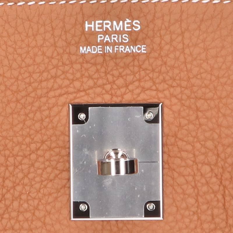 HERMES Birkin 35 Gold Togo Leather Handbag Brown Size 35