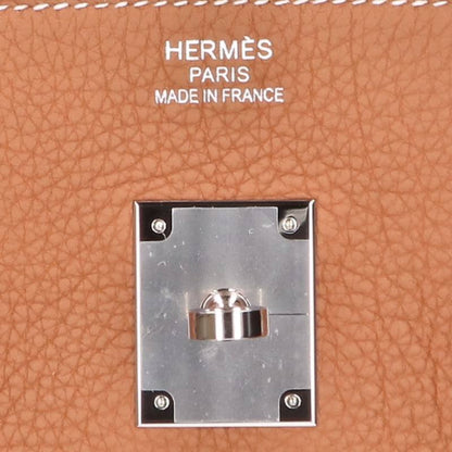 HERMES Birkin 35 Gold Togo Leather Handbag Brown Size 35