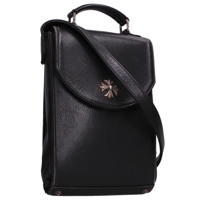 Chrome Hearts CH Plus 2-Way Leather Bag Black Size ONE SIZE