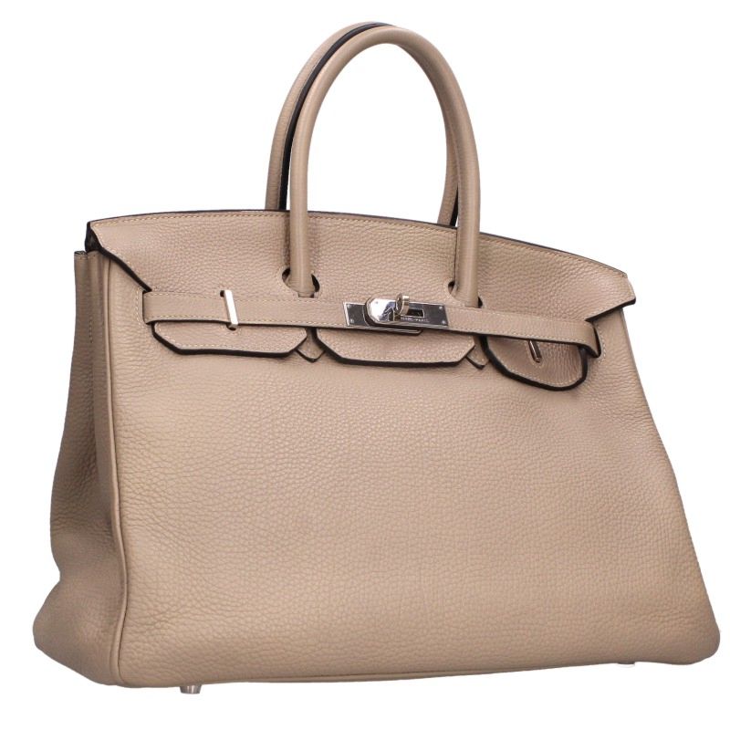 HERMES Birkin Togo Tourterelle Grey Silver Hw Bag Size 35