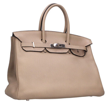 HERMES Birkin Togo Tourterelle Grey Silver Hw Bag Size 35