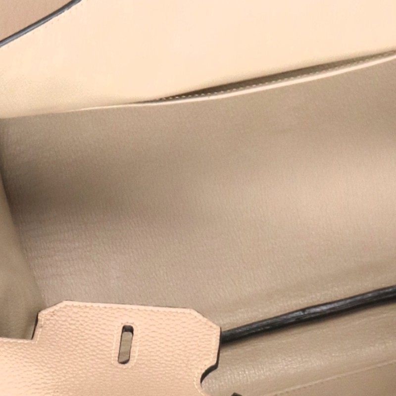 HERMES Birkin Togo Tourterelle Grey Silver Hw Bag Size 35