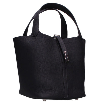 HERMES Picotin Lock Taurillon Clemence Navy Silver Handbag Size MM