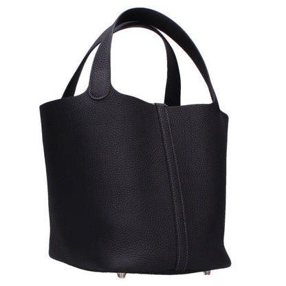 HERMES Picotin Lock Taurillon Clemence Navy Silver Handbag Size MM