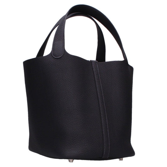 HERMES Picotin Lock Taurillon Clemence Navy Silver Handbag Size MM