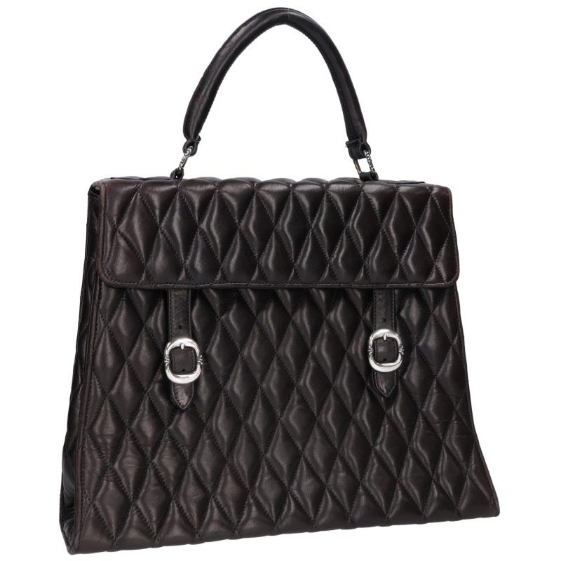 Chrome Hearts Black Leather Handbag