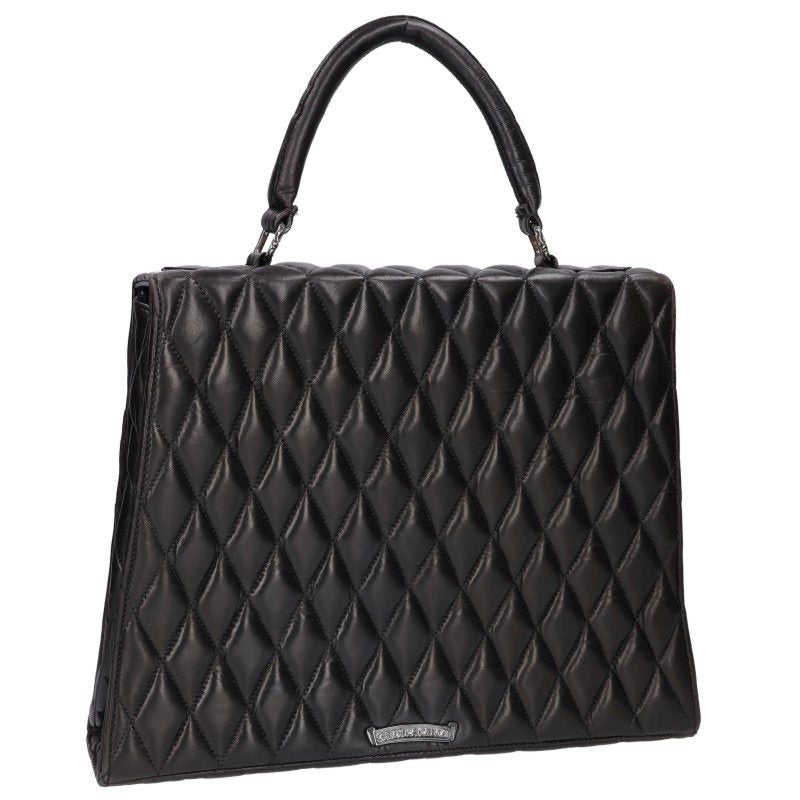 Chrome Hearts Black Leather Handbag