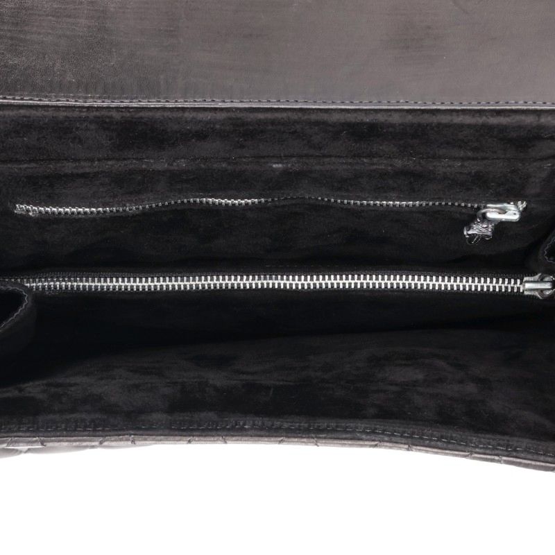 Chrome Hearts Black Leather Handbag