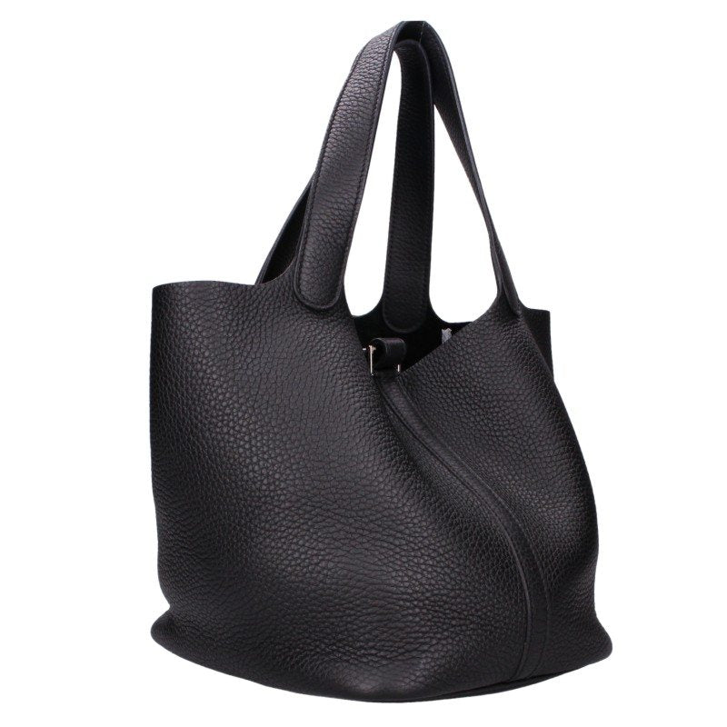 HERMES Picotin Lock MM Taurillon Clemence Silver HW Handbag Size MM
