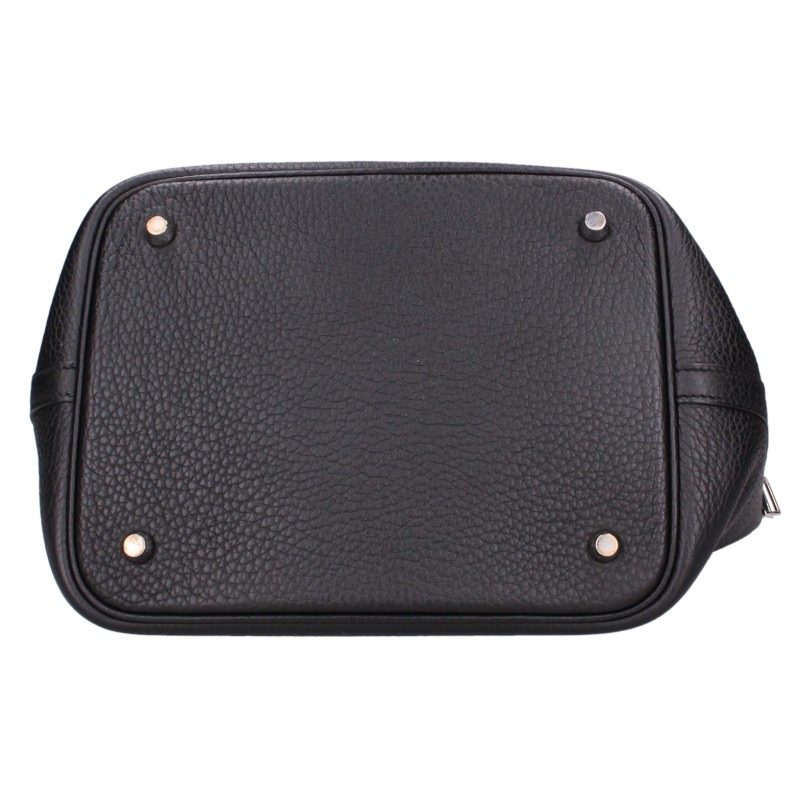 HERMES Picotin Lock MM Taurillon Clemence Silver HW Handbag Size MM