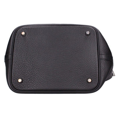HERMES Picotin Lock MM Taurillon Clemence Silver HW Handbag Size MM