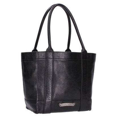 Chrome Hearts TOTE MINI Scroll Label Plate Leather Bag Black