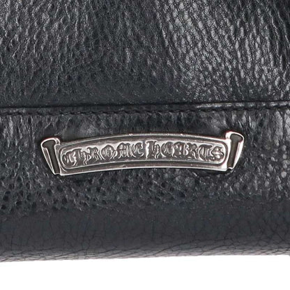 Chrome Hearts TOTE MINI Scroll Label Plate Leather Bag Black